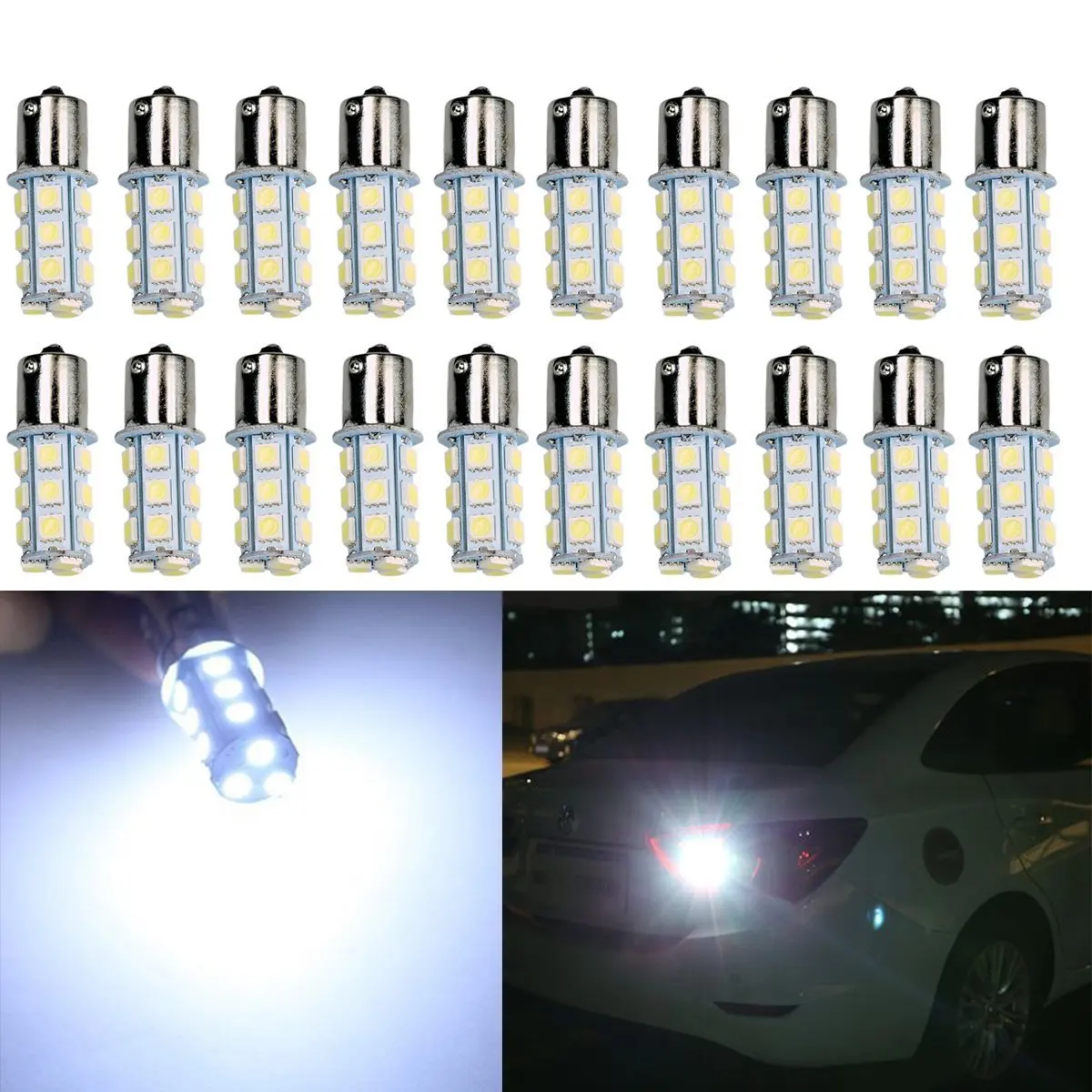 BA15S 1156 светодиодные лампы 7506 P21W 5050 18smd Универсальный Автомобильный мотоцикл