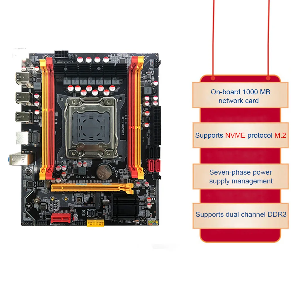 X79-3.3G Computer Motherboard M-ATX Four Channel DDR3 128G Memory USB 3.0 SATA 3.0 Mainboard for LGA 2011 E52670/2689