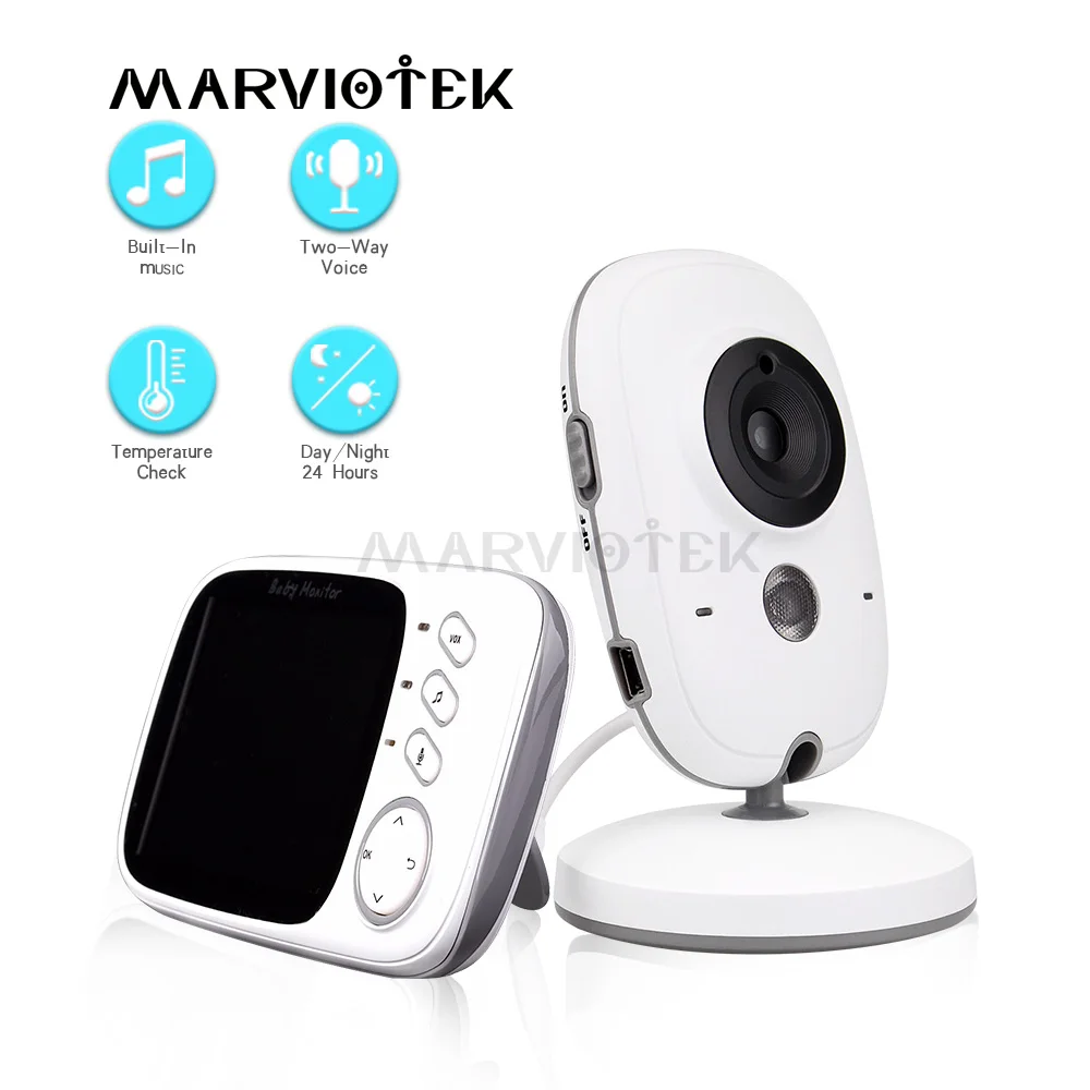 

Baby Monitor Video Color LCD 2 way Audio Talk 8 Lullabies Temperature monitor video nanny radio babysitter baby camera Wireless