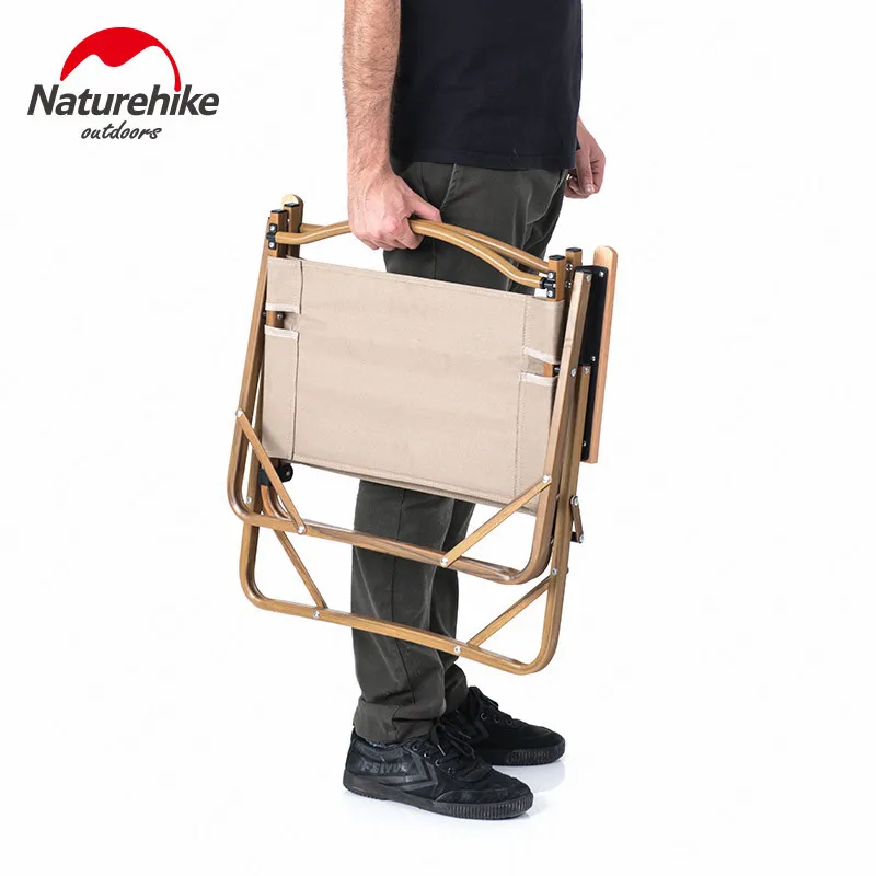 Naturehike Новое складное кресло для кемпинга с деревянным лицевым покрытием 600D