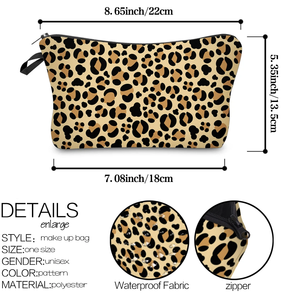 Deanfun 3D печать желтая Leopardo маленькая косметичка водонепроницаемый восхитительный