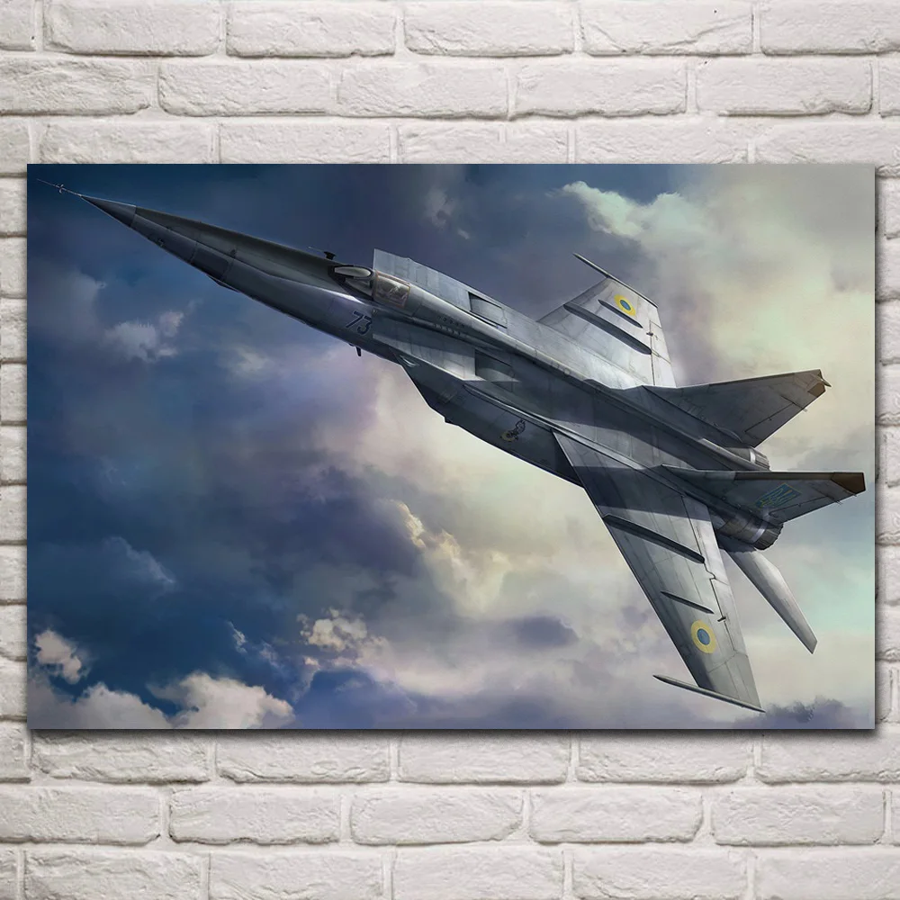 

Mikoyan Gurevich MiG 25 classic jet fighter aircraft artwork fabric posters on wall picture living room home decoration KQ554