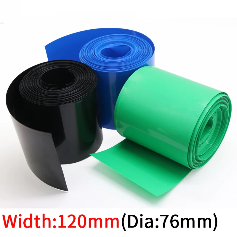 

Dia 76mm PVC Heat Shrink Tube Width 120mm Lithium Battery Insulated Film Wrap Protection Case Pack Wire Cable Sleeve Colorful