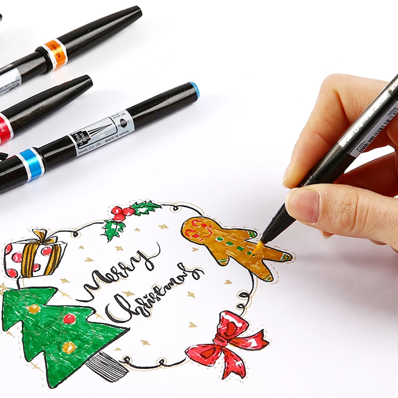 Pentel кисть цветная мягкая ручка сенсорная аккаунт Мягкая головка поздравительная