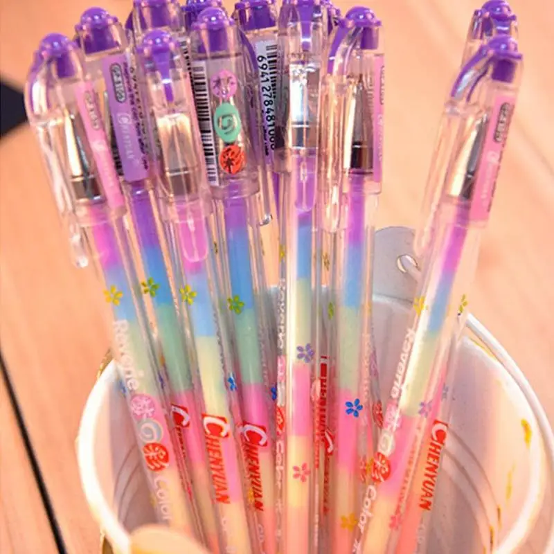 

1 шт. 6 цветов в одном акварельном карандаше DIY Творческий Многоцветный Радужный флуоресцентный маркер заправка граффити рисование Цвет S5N0