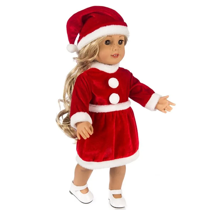 Christmas clothes Рождественская одежда милый свитер шляпа костюмы юбки подходит 18 дюймов наше поколение США девочка 43 см кукла аксессуары для кукол - Цвет: Christmas clothes