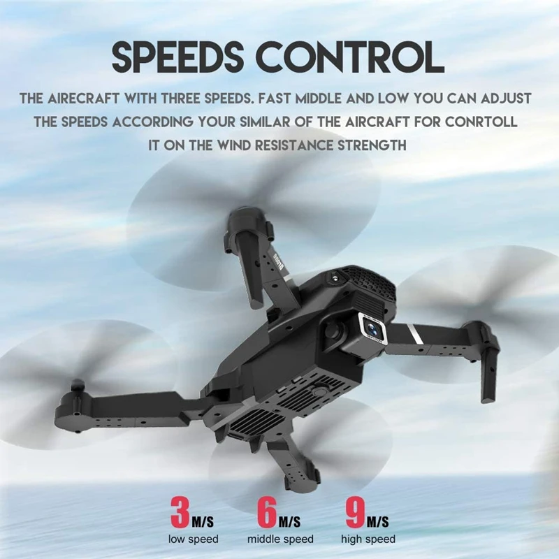 ls e525 pro drone 1080p 4k hd aérea única dupla câmera wifi gps dobrável de três lados evitando obstáculos high hold r