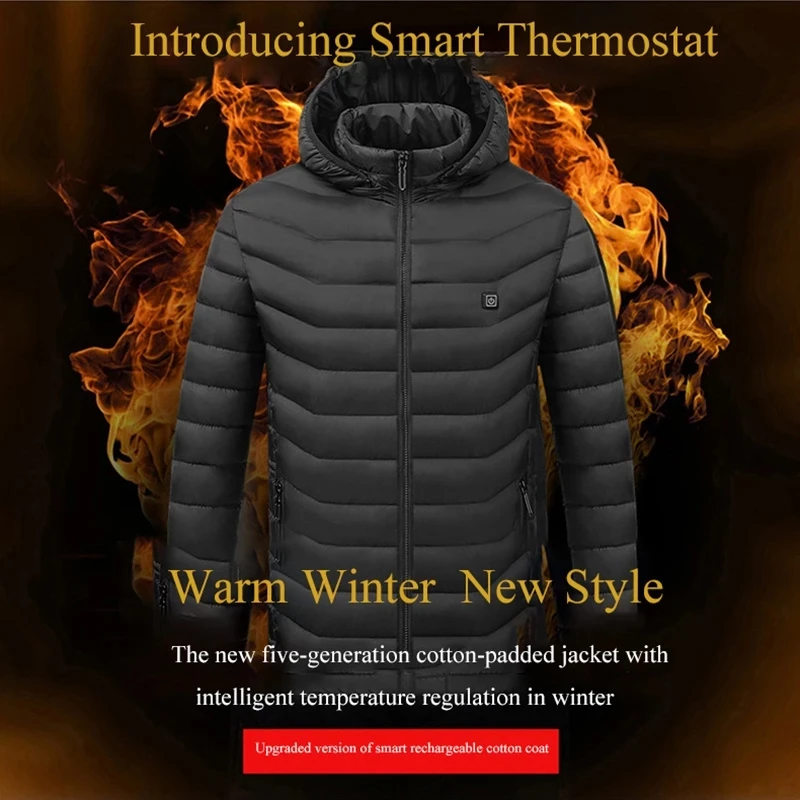 Жилет с электрическим подогревом USB и капюшоном умный жилет зарядкой зимние