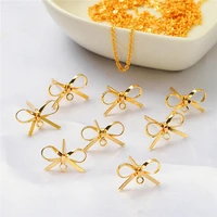 copper plated gold color preserving diy earrings handmade earrings for women material jewelry accessories bows with rings