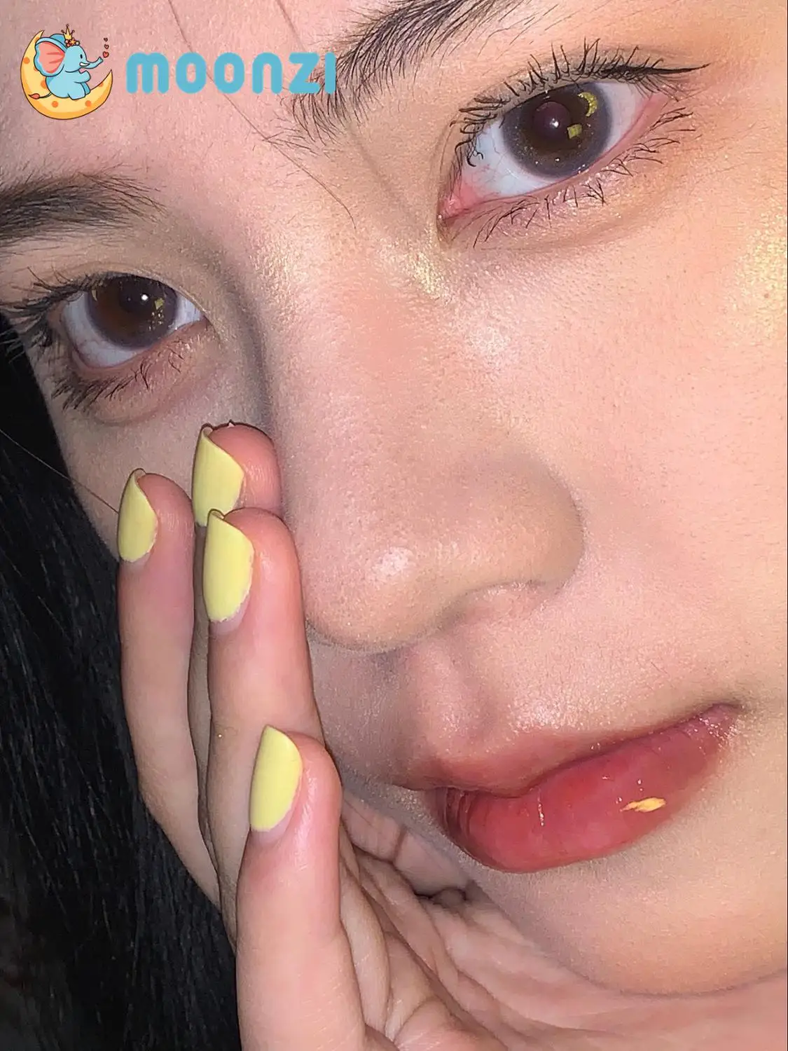 MOONZI Луна Светит фиолетовый контактные линзы натуральные маленькие ученик