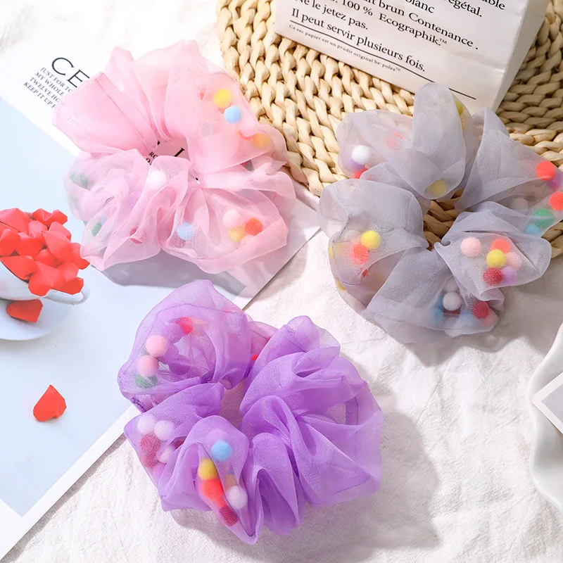 Милые разноцветные шифоновые большие резинки для девочек держатель хвоста милая