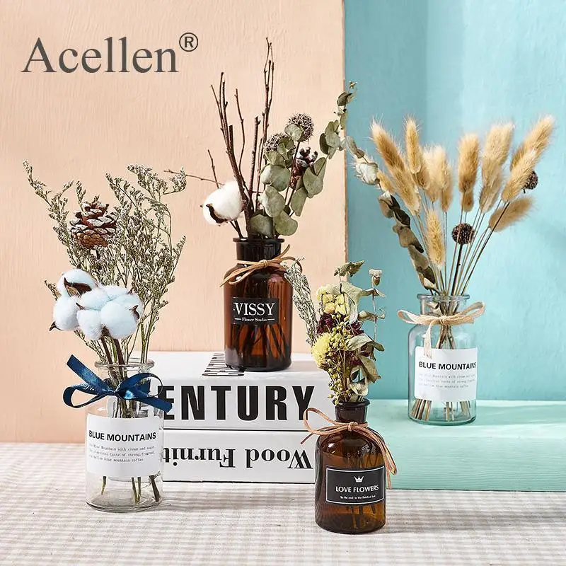 Скандинавское стекло реагент ваза гидропоники Сушеный Цветок Маленькая