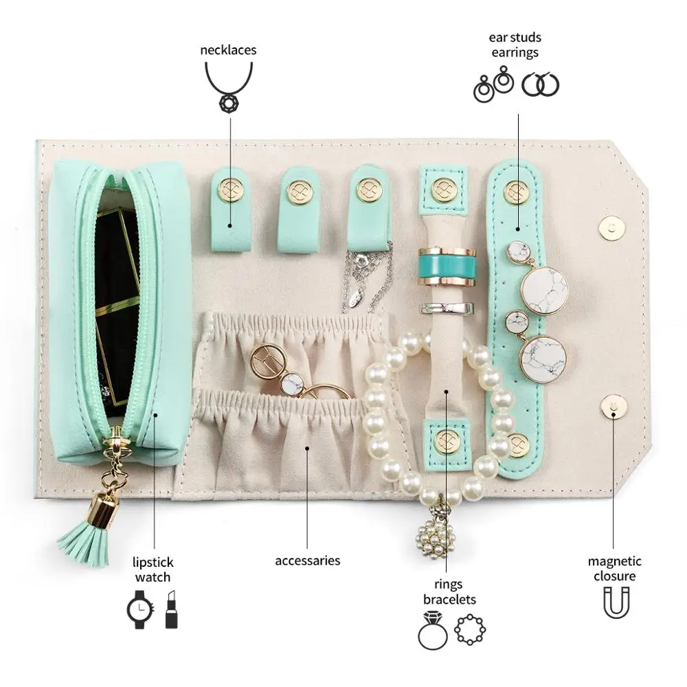 Vlando небольшая дорожная сумка скручивающаяся для украшений Органайзер с