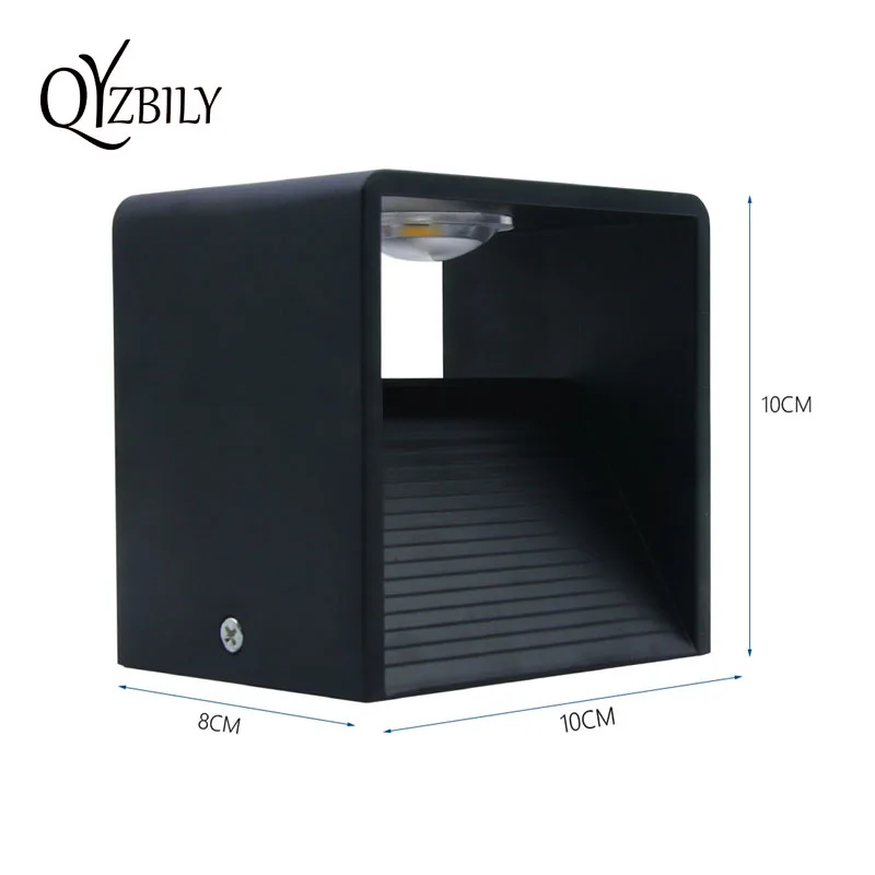 

LED Square Wall Light Black/White aluminm modern home decoration light for Bedroom bedside photo corridor wall lamps Up Down