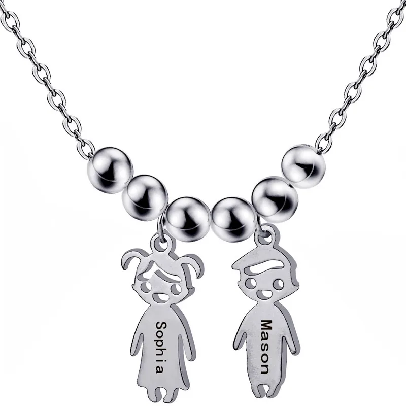 Персонализированный Кулон для девочек и мальчиков ожерелье из нержавеющей стали