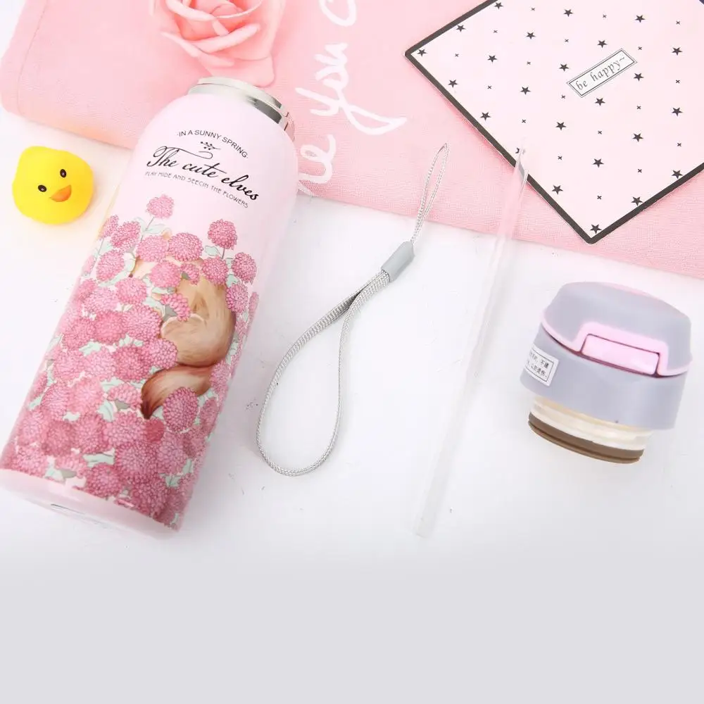 Термос с соломинкой из нержавеющей стали Спортивная изоляционная чашка 450 мл