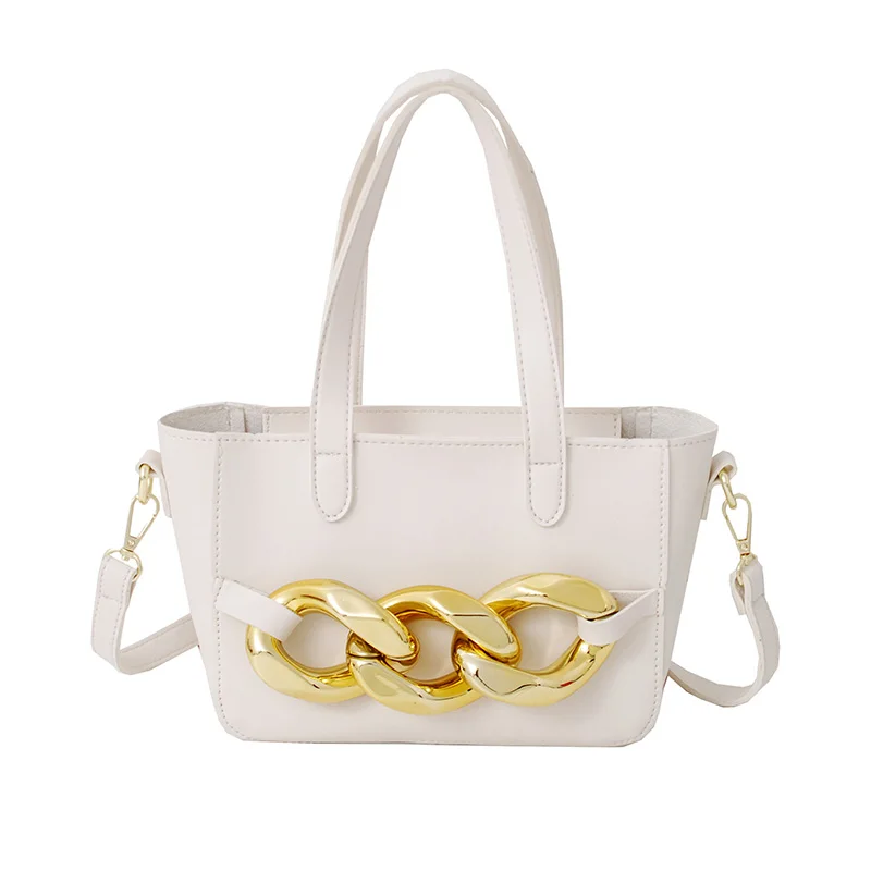 

Gold Thick Chain Luxury Handbags For Women Tote Bags Leather Crossbody Shoulder Bag Women Bucket Bag Brand Clutches Femal Bolso