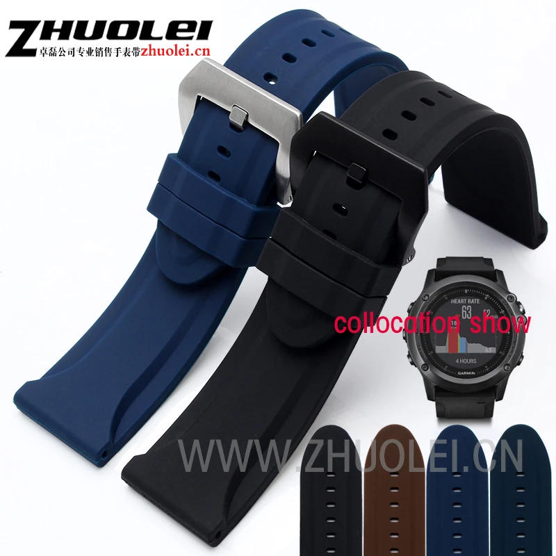 

rubber watchband for PAM111 G-arminFenix3 wristband 24mm 26mm silicone Waterproof soft Men's bracelet black blue brown