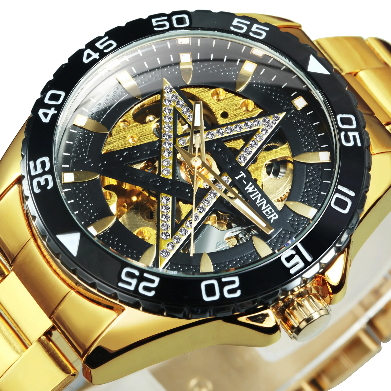 

T-WINNER337 European and American Style Men's Fashion Leisure Five-pointed Star Mechanical Watch Automatic Manipulator