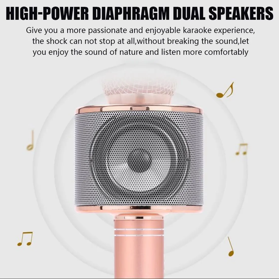 Bluetooth микрофон WS 858 для караоке беспроводной профессиональный ручной вокала с