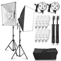 photography 50x70cm lighting four lamp softbox kit 8pcs 45w light bulb soft box camera accessories for photo studio equipment