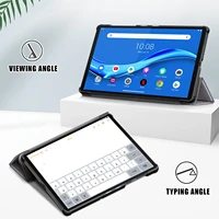 ultra thin magnet stand leather case cover for lenovo tab m10 fhd plus tb x606f tb x606x 10 3inch shell with auto wake