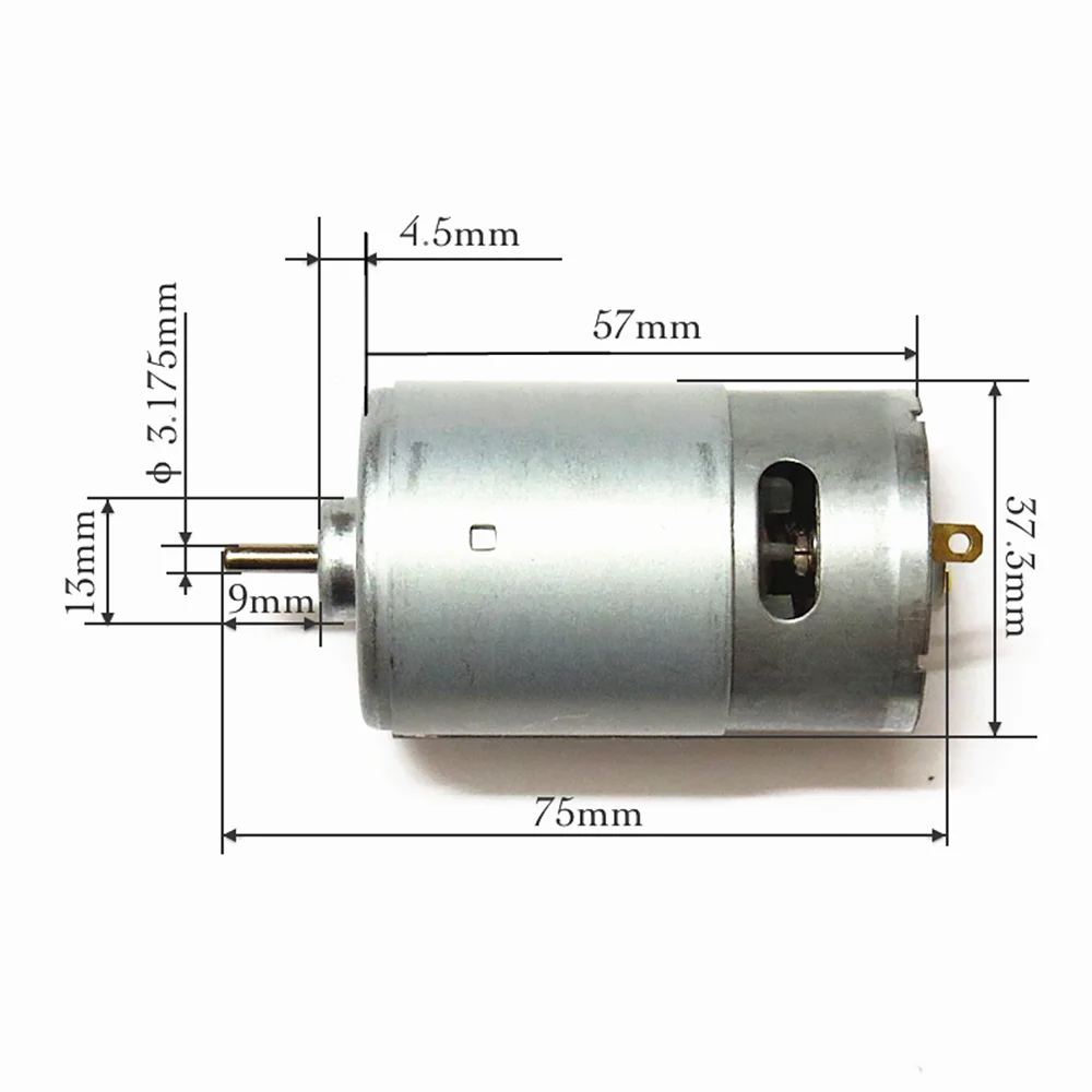 RS-555 двигатель постоянного тока 18V-40V вращающего момента 24V 3200 об/мин с постоянным