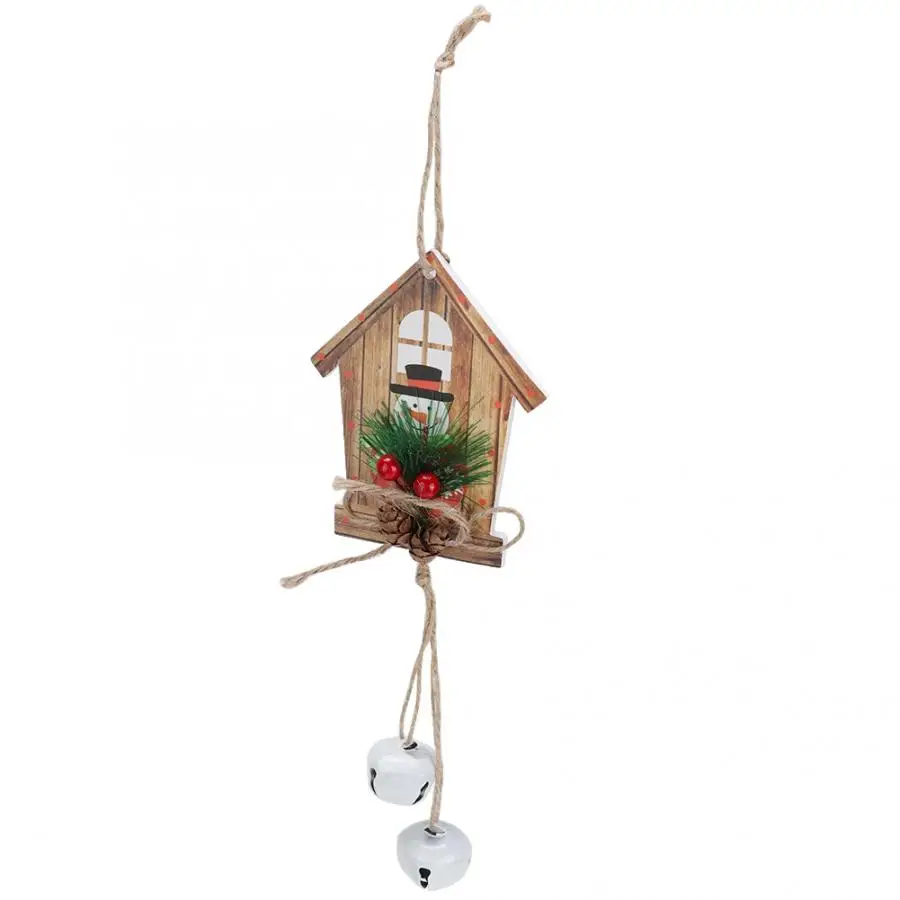 3D рождественские украшения деревянные елочные подвесные колокольчики для