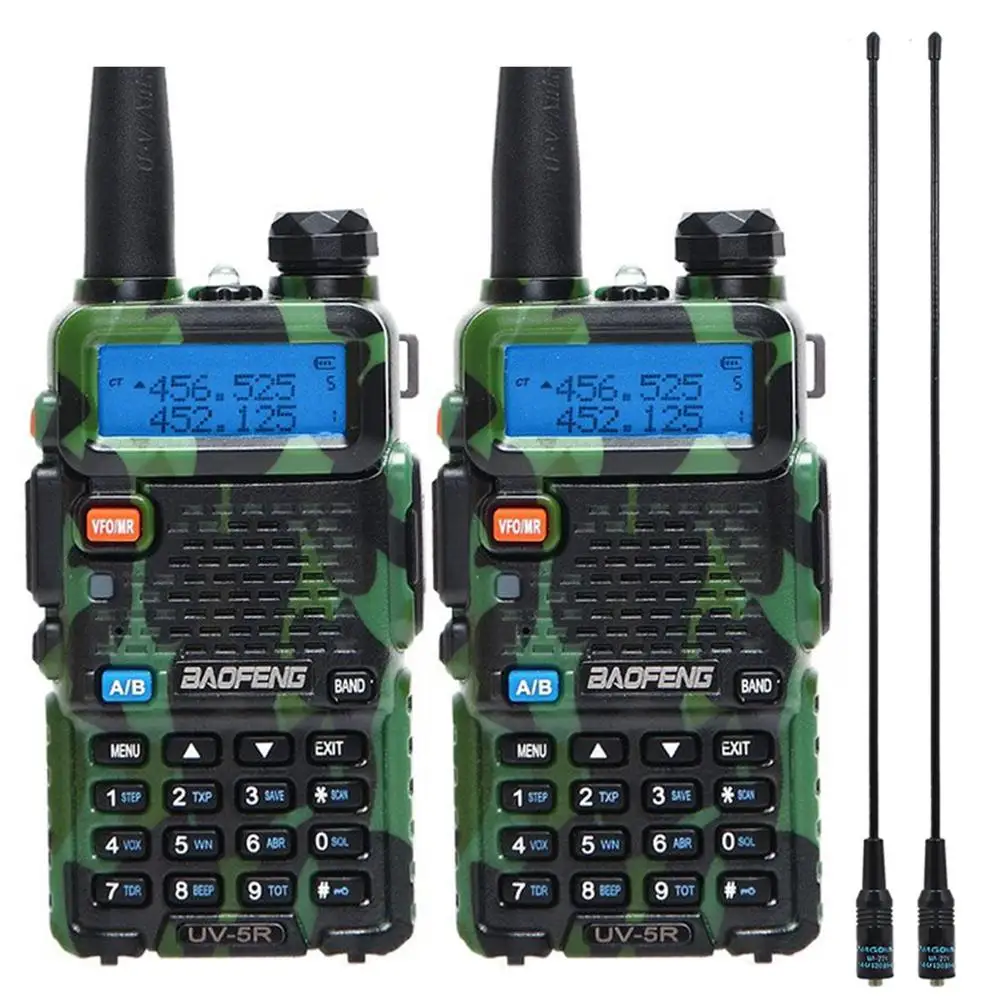 camo 771 antenna 2 шт Baofeng BF-UV5R 5 Вт Любительская портативная рация UV-5R Двухдиапазонная двухсторонняя радиоантенна UV 5R+ 2 шт NA-771 антенна и гарнитура - Цвет: camo 771 antenna