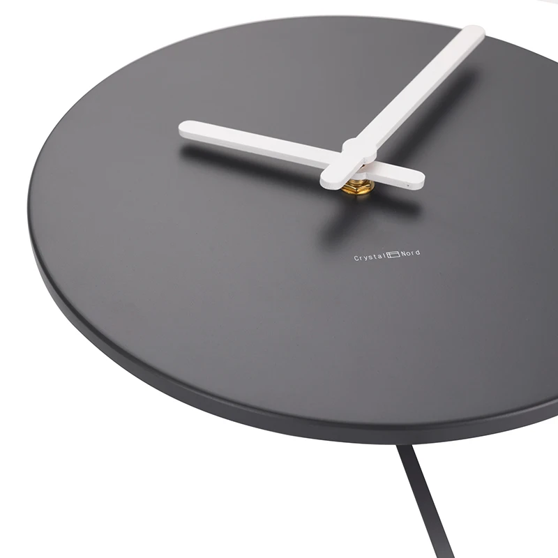 Настенные часы простые черные современные круглые бесшумные для гостиной