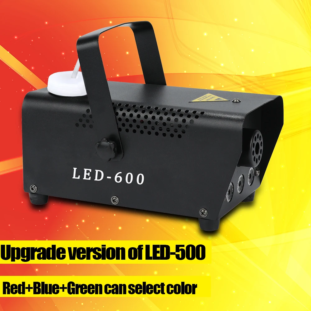 

Upgrade version LED-600 Fog machine wireless control 500W DJ party stage light RGB color select disco home party smoke machine