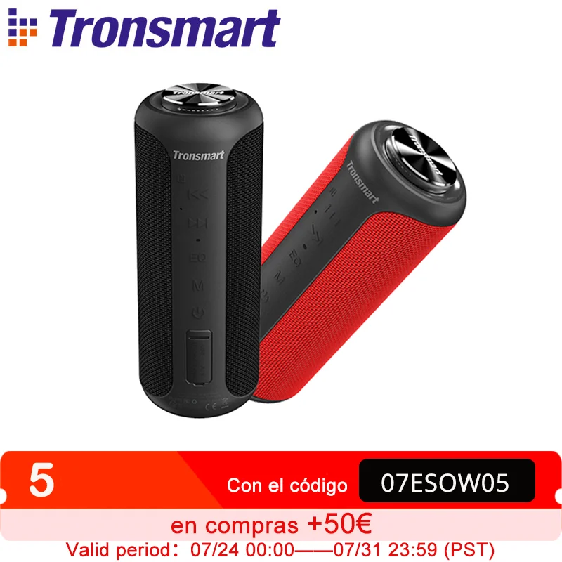 

Tronsmart T6 Plus (Upgraded Edition) Bluetooth 5.0 Speaker 40W Portable Speaker IPX6 Column with NFC,TF Card,USB Flash Drive