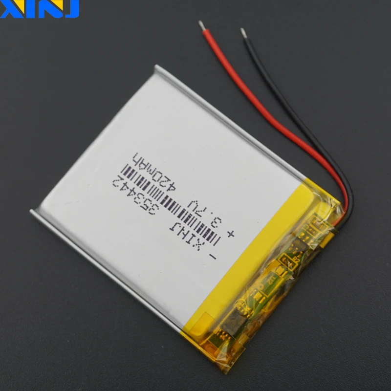 XINJ 3 7 V 420 mAh литий полимерная батарея Li ion li po cell 353442 для MP3/MP4 Электронная книга