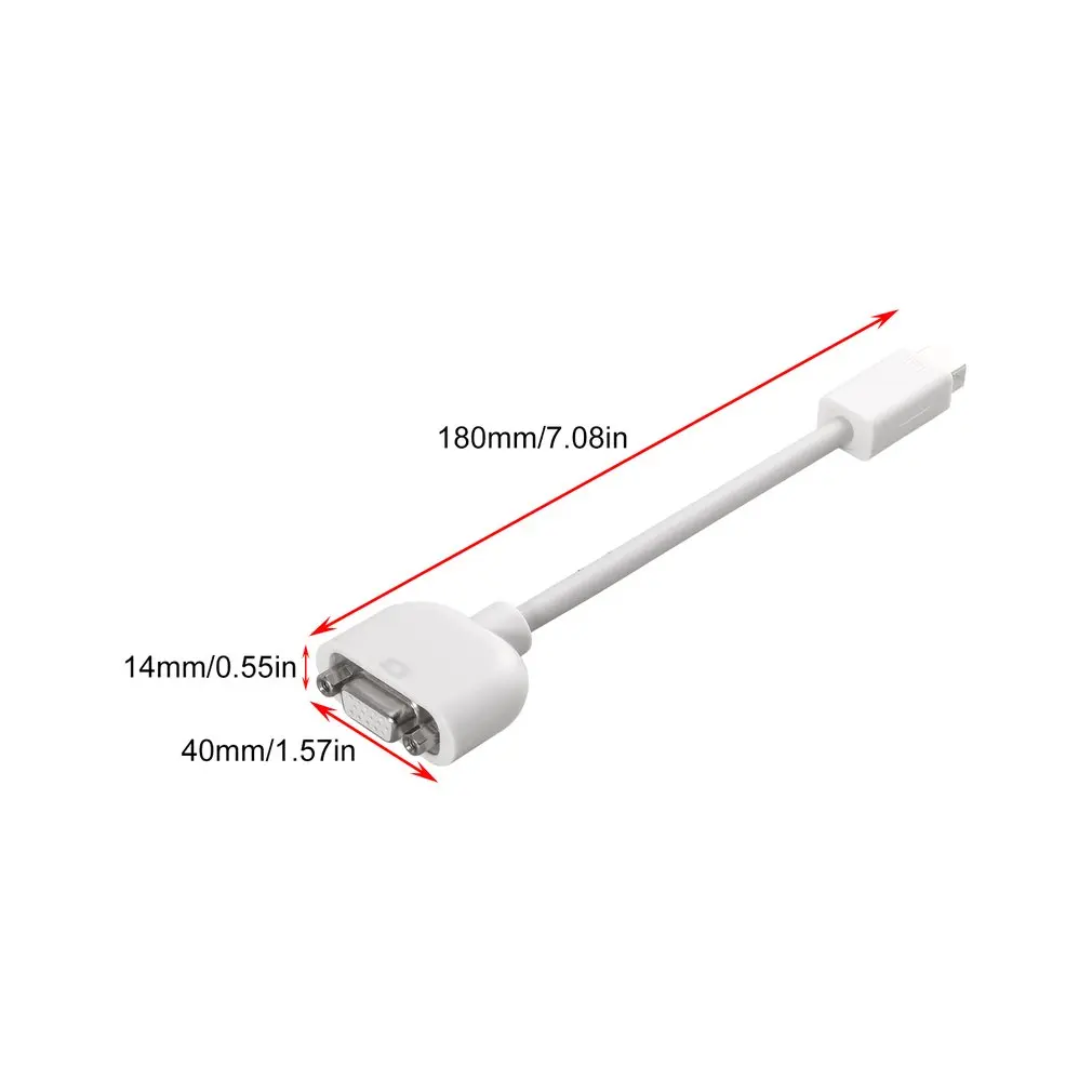 

Newest Mini DVI to VGA Adapter Monitor Video Adapter Cable White for Apple Macbook Polybag Multimedia Male-female Non-shielded