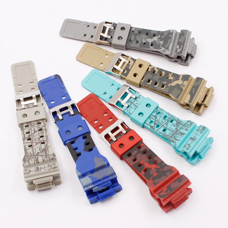 Watch accessories 16mm men's rubber strap For Casio resin g-shock GA GLS GD 110 100 120  pin buckle ladies sports strap