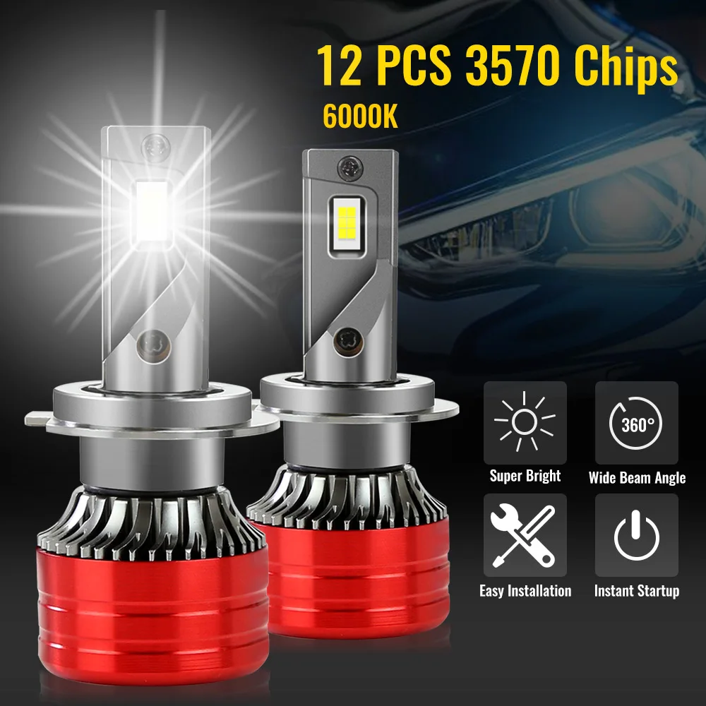 H7 led лампы для авто Zdatt фонарь налобный 20000LM H1 H4 H8 H9 HB3 HB4 h11 противотуманный фары 6000K