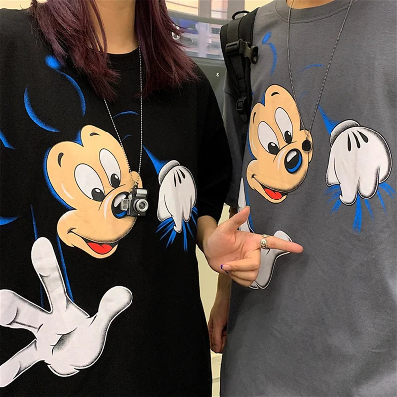 Disney Женская летняя футболка женская одежда с коротким рукавом детская рисунком