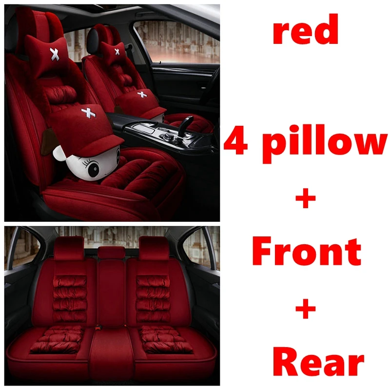 red Cartoon Передний+ задний Чехол для сидения автомобиля для peugeot 2008 3008 4007 4008 5008 205 206 207 301 306 307 308 405 406 407 508 607, SsangYong Korando Actyon Rexton Председатель Kyron, для Porsche Cayenne, Macan автомобиля подушка для автомобильного сиденья аксессуары - Название цвета: red Cartoon