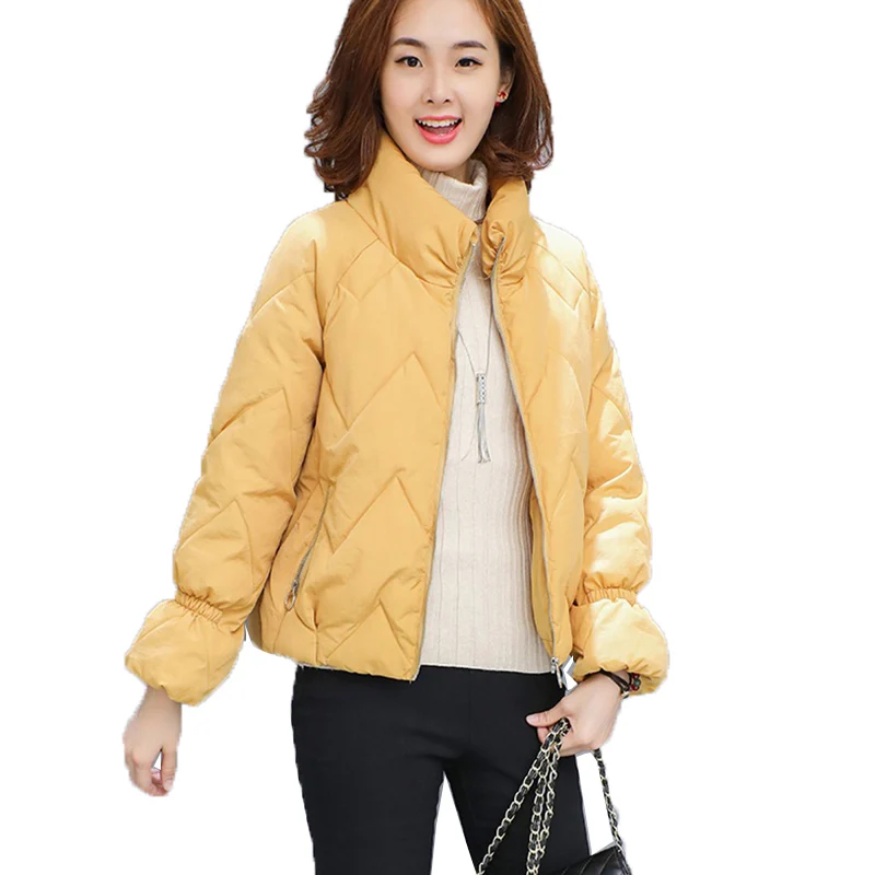 Новинка 2020 Женская хлопковая куртка короткая со стоячим воротником сохраняющая