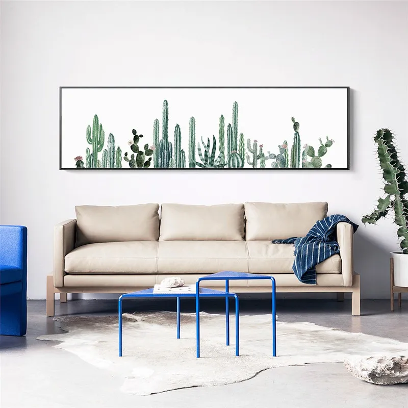 Скандинавский Стиль плакат растений зеленых листьев кактус Wall Art Холст Картина