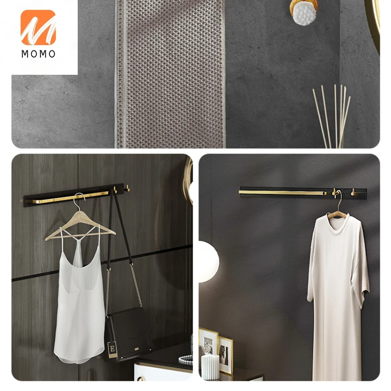 

Punch-Free Bathroom Light Luxury Kitchen Towel Shelf Internet Celebrity Bathroom Toilet Wall Hanging Rod Hook Nordic Simple
