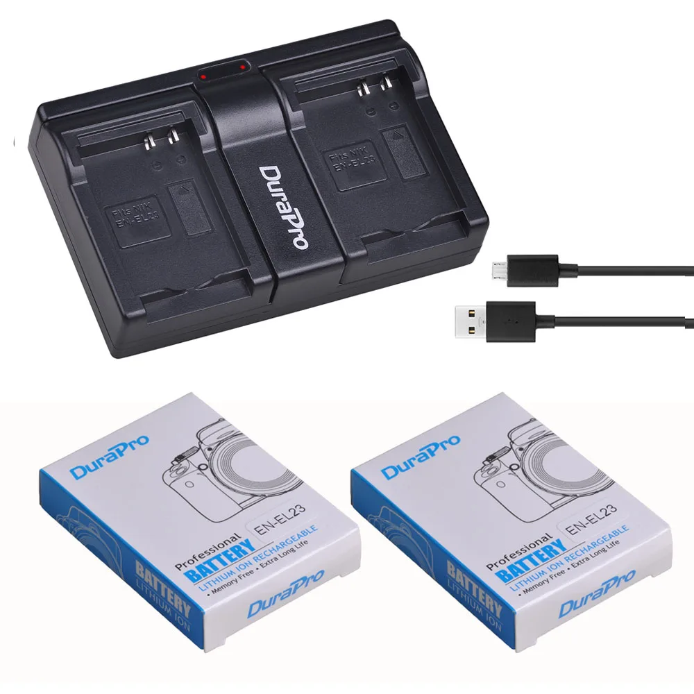 3,8 V 1850mAh EN-EL23 литий-ионная аккумуляторная батарея+ USB двойной комплект зарядного устройства для Nikon COOLPIX P900 P610 P600 B700 цифровой камеры