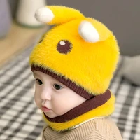 baby hat autumn winter 3 6 12 18 months infant male and female baby hat 2 warm ear protection bib childrens wool hat