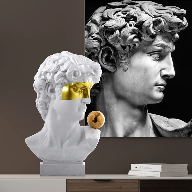 Modern Arts David Statue Abstract Figure Art Sculpture Michelangelo Buonarroti Resin Art&ampCraft Decorations For Home Gift R4107 | Дом и сад