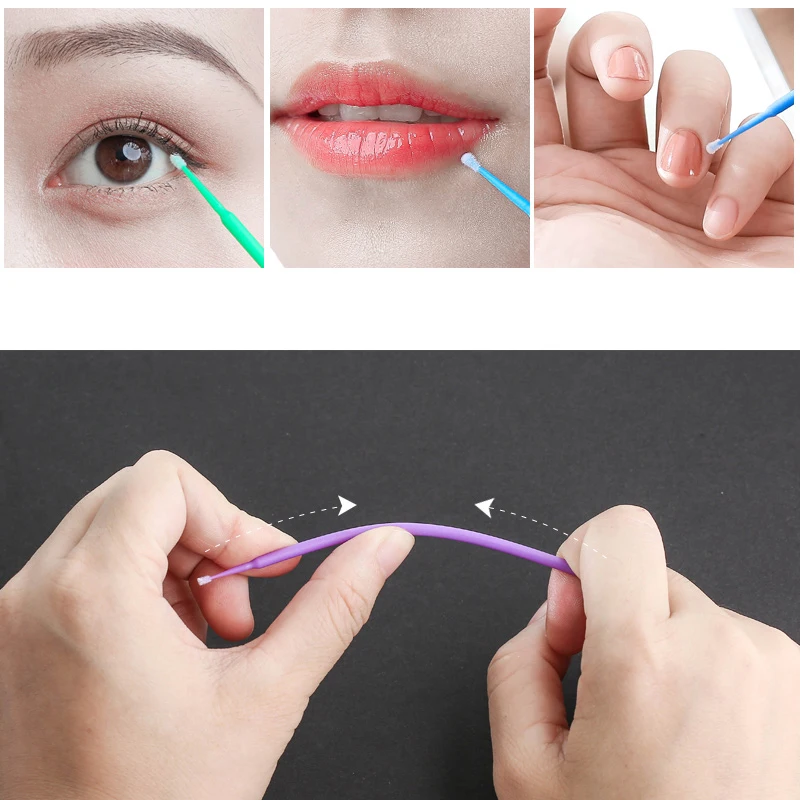 300 шт./лот принадлежности для микроблейдинга одноразовые ватные палочки татуаж