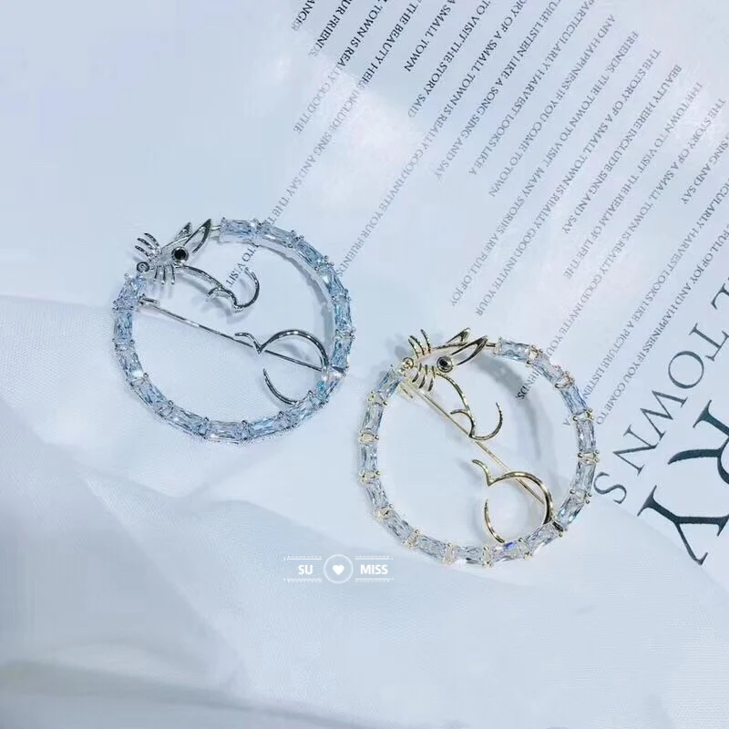 

Free Shipping Gold Silver Color Rhinestone Mouse Rat Brooches Women Cute Animal Casual Party Brooch Pins New Year Gifts