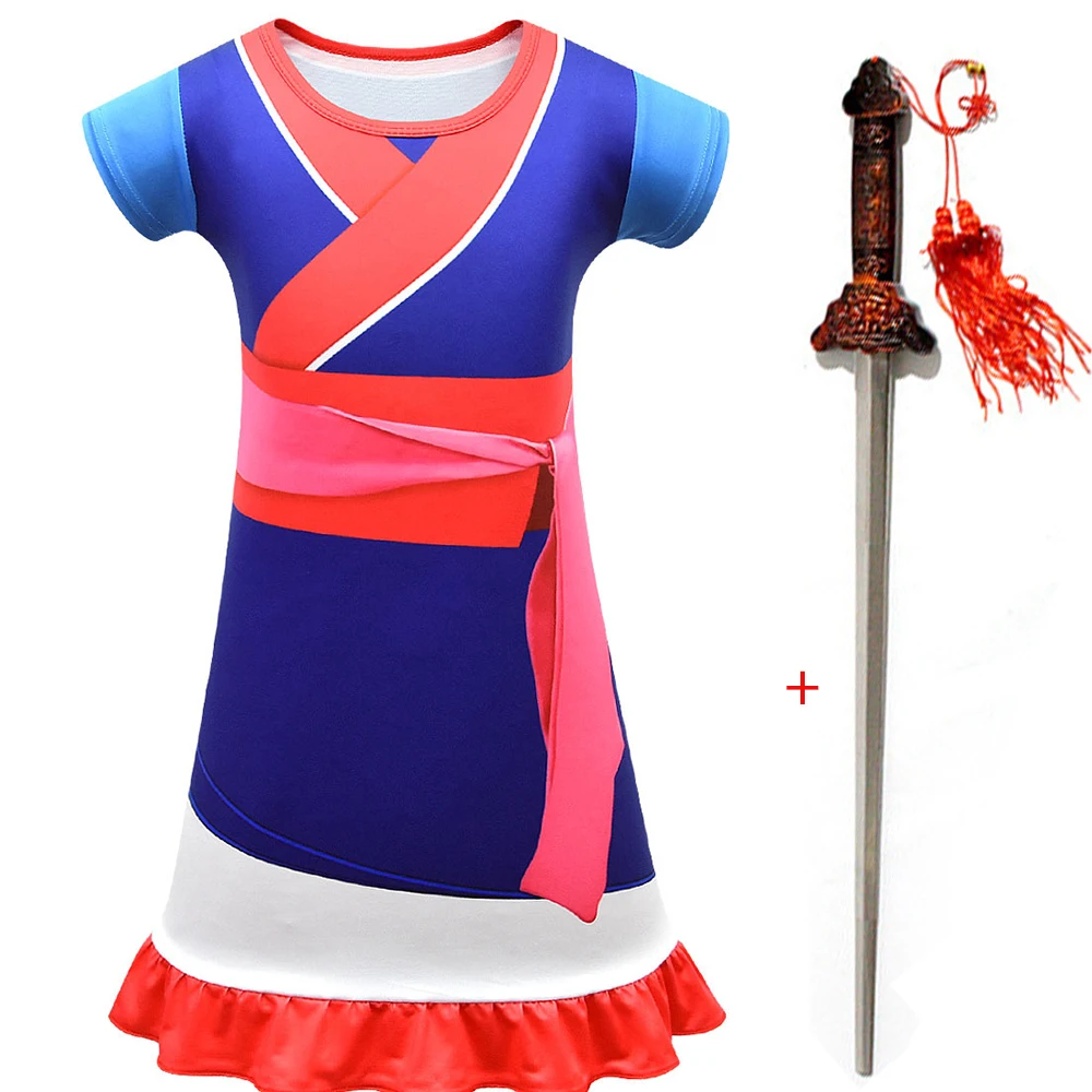 Костюм Мулан для девочек в стиле косплея, костюм дракона Мушу для детей на Хэллоуин, карнавальные костюмы для детей.