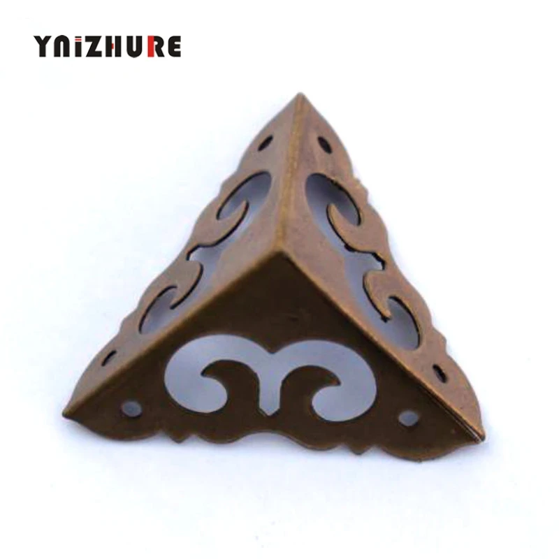 

8pcs 30mmAntique Furniture Copper Corner Gusset Jewelry Box All Copper Three Angles Vintage Chinese Wrap Angle
