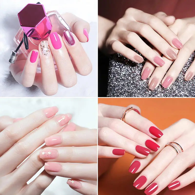 Набор гель-лаков Elite99 6 шт. Гель-лак для ногтей розового цвета с вишневым узором