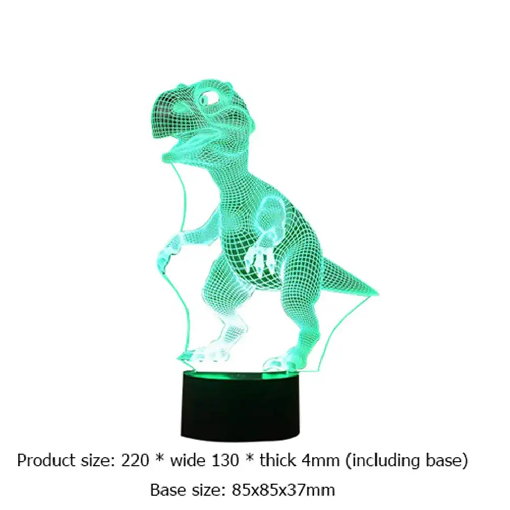 

7 Colors Change Kids LED Light Touch Control 3D Dinosaur Halloween Night Lamp Compatible with any USB Power Connection